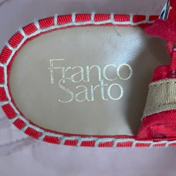 Franco Sarto Red and White Espadrille Shoes - Picture 3 of 6